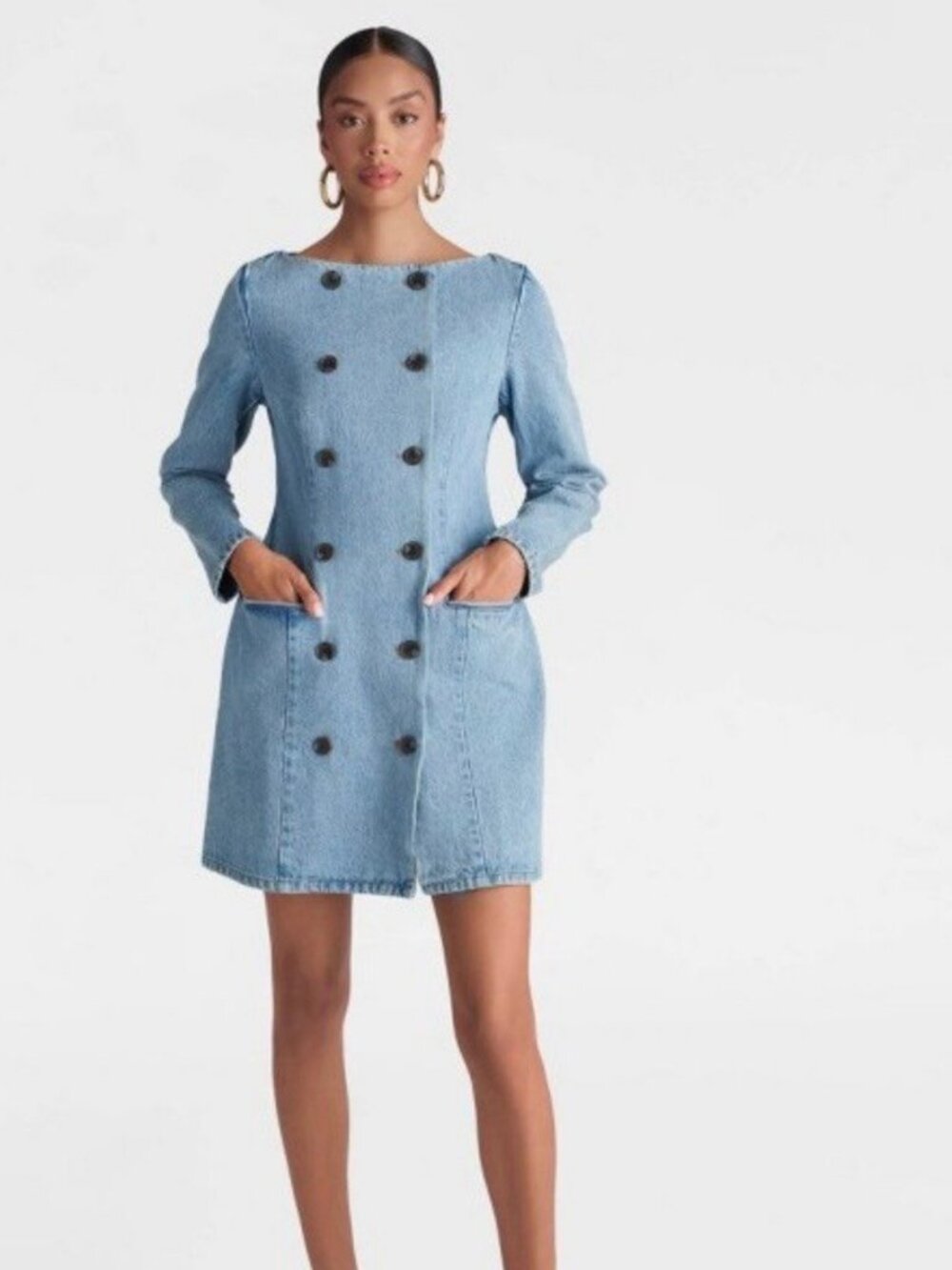 KBB BY KAHLANA | Women's The Tuxedo Mini dress in Denim-NWT
